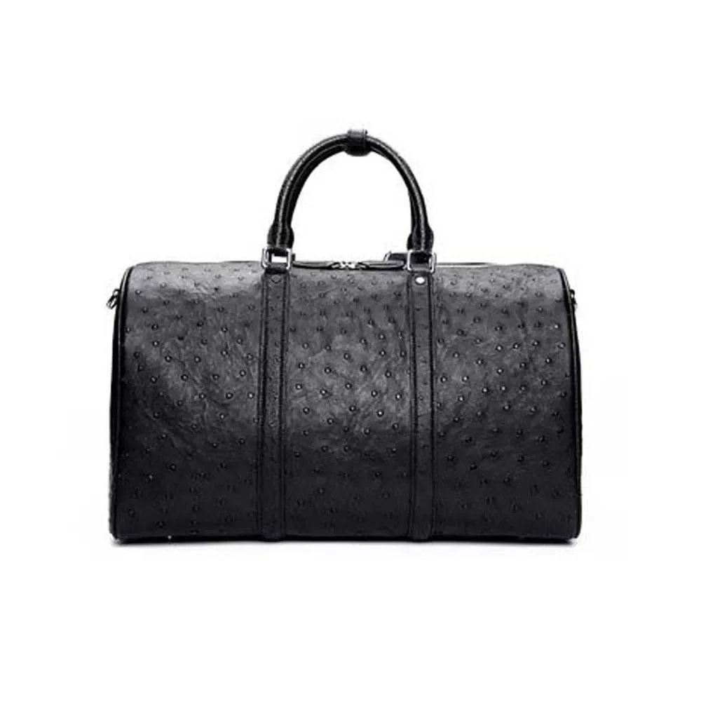 

hanlante new Ostrich leather Travel bag fashion large capacity business trip male handbag leisure men handbag