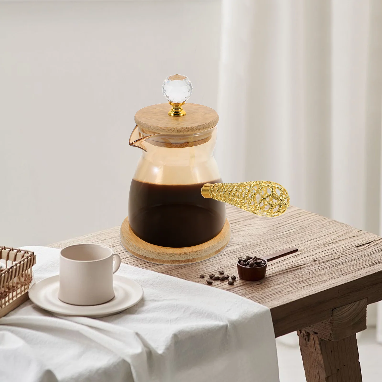 

Heat-Resistant Glass Coffee Teapot Side Handle Manual Pour-Over Coffee Maker Household Glass Teapot Coffeemaker Pots