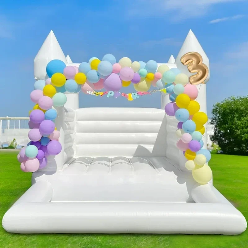 Inflatable Castle Trampoline with Ball Pool Wedding Party Photography Background Event Birthday Gift Playground Children Toys