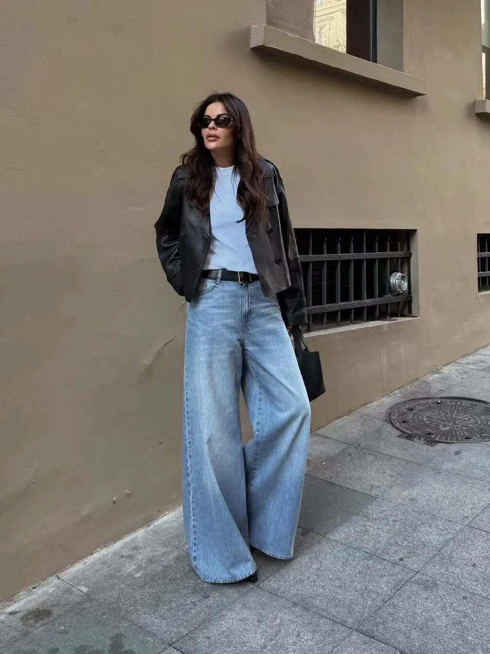 Damskie dżinsy z szerokimi nogawkami i obniżonym stanem, prosty krój, luźny krój, styl amerykański retro, długie spodnie z denimu.