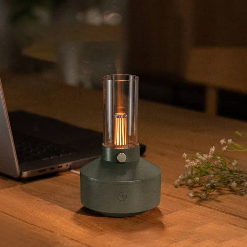 Candlelight Aroma Diffuser Portable 150Ml USB Air Humidifier Essential Oil Diffuser Cool Mist Maker Fogger With LED Night Light