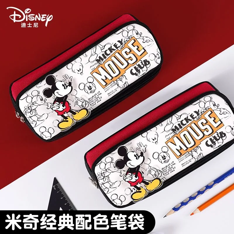 Disney mickey lotso ponto criativo dos desenhos animados kawaii dupla camada caneta saco bonito personalizado anime filme caixa de papelaria das crianças