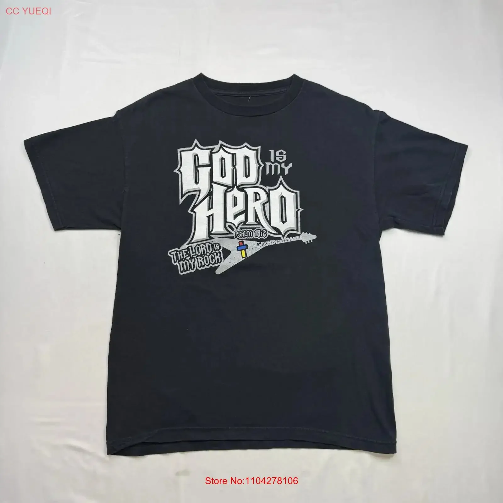 Religious T Shirt Mens Small Christian Bible God Is My Hero The Lord Rock vintage Washed Stretched Comfortable streetwear Soft