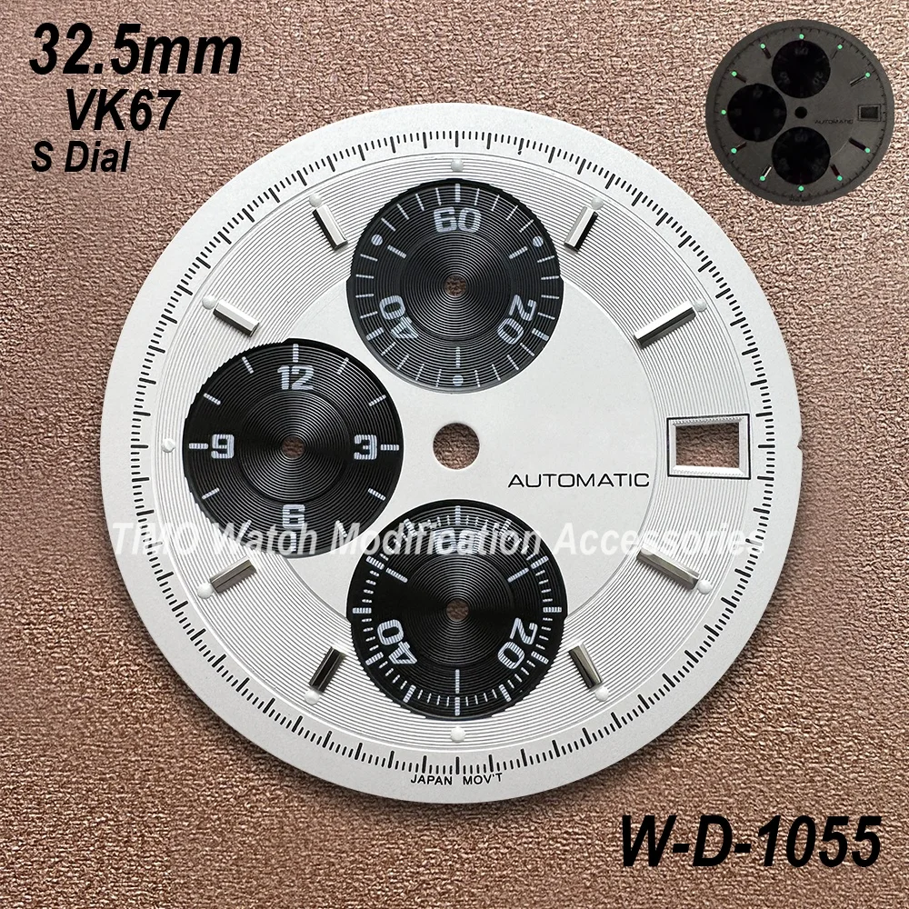 32.5 ミリメートル S ロゴマットダイヤル VK67 ムーブメントに適したグリーン Lminous 品質スピードウォッチ修正アクセサリー