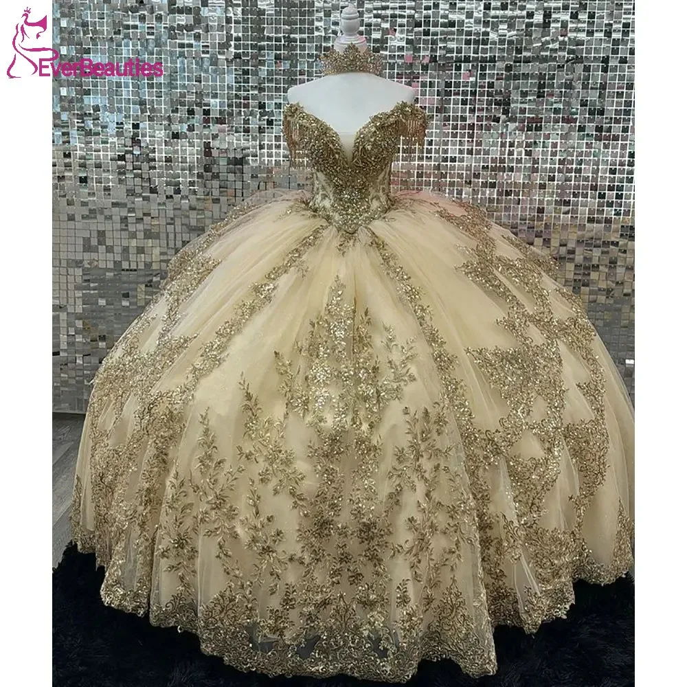 

Ball Gown Quinceanera Dress Tulle Lace Prom Party Dress Sweet 15 Dresses for Girls Off Shoulder Vestidos De 15 Quinceañera