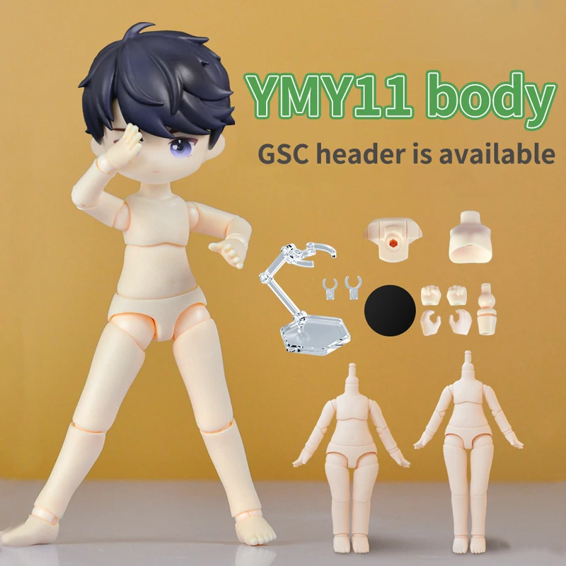 

YmY Ob11 кукольный корпус с головкой для Gsc Head 1/12 bjd Obitsu 11, подвижный шарнир, ручная банка, сменные аксессуары для игрушек