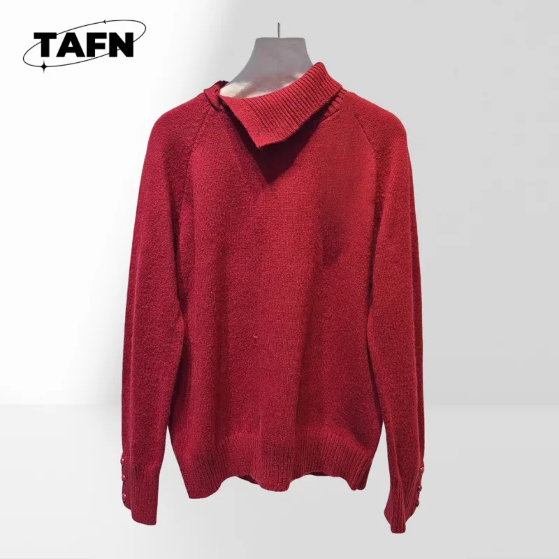 

Модный женский свитер с воротником, теплый и элегантный для зимы в холодные дни и удобная одежда AK1214