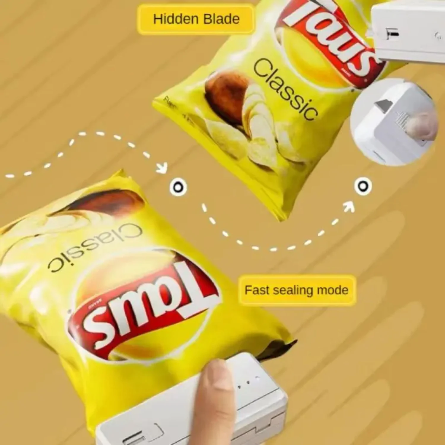 2 In 1 Mini Portable Sealing Machine Food Packaging Machine  Sealing Machine USB Charging Model