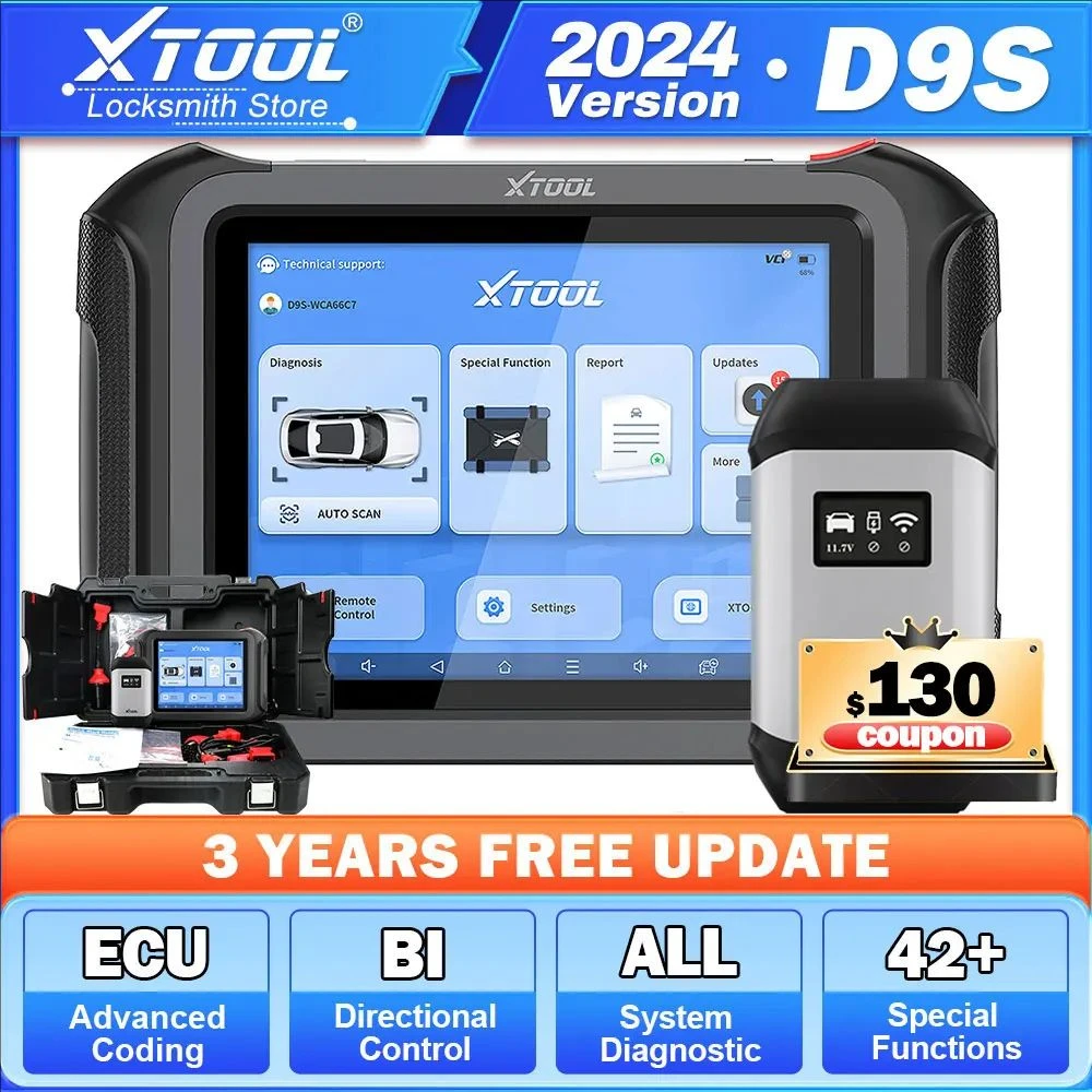 XTOOL D9SPro Car Diagnostic Tools Topology Map ECU Coding Key Programming Active Test 42+ Resets CAN FD DoIP Upgraded of D9Pro