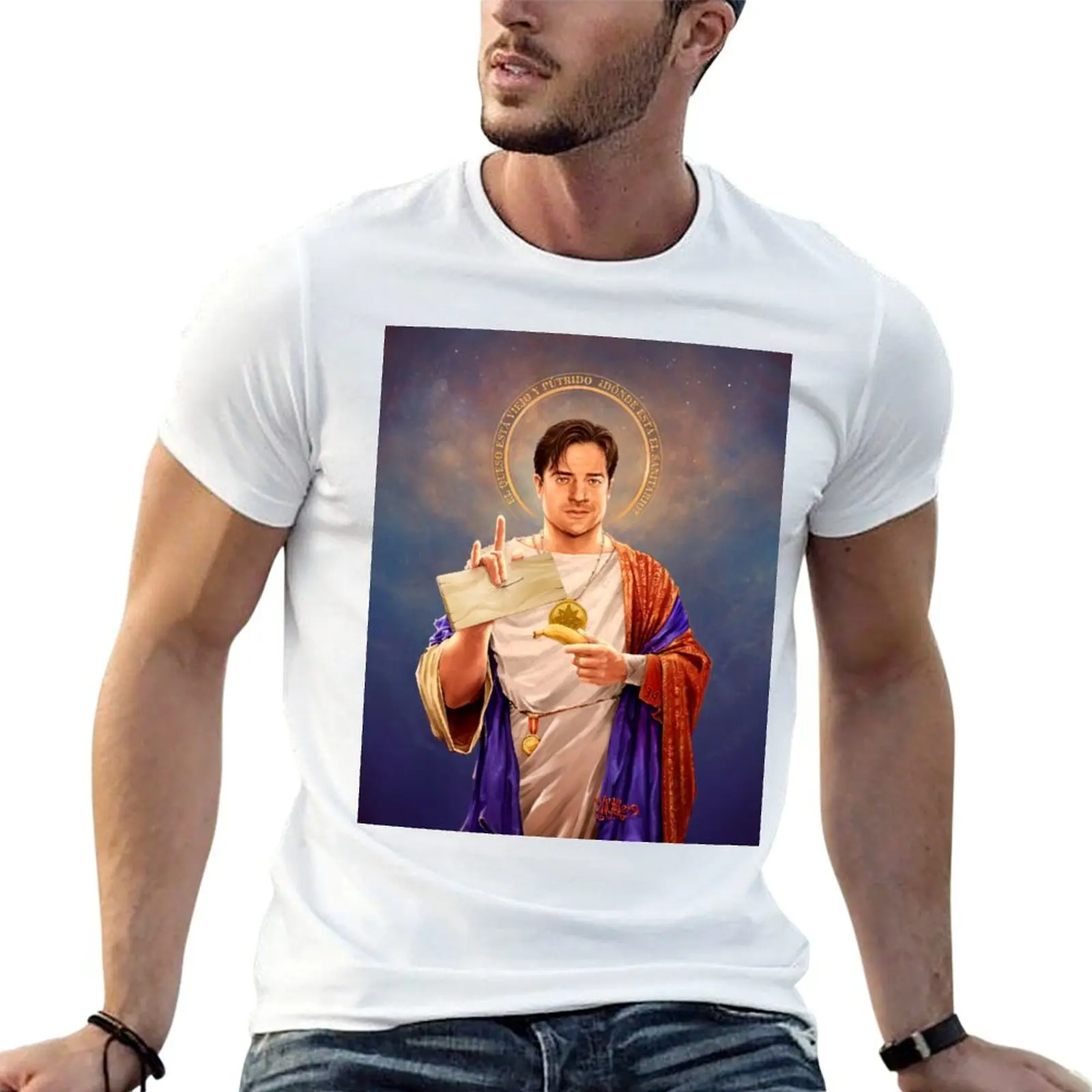 Camiseta personalizada con pintura religiosa de Fraser Brendan de Saint Brendan, camiseta con estampado Original