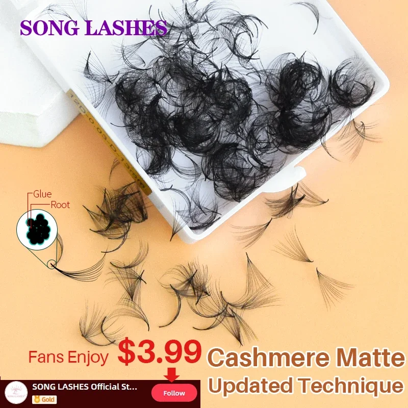 NEW Song lashes Promade Fans Pointy base loose fans Sharp thin root Korea PBT material 500 Fans