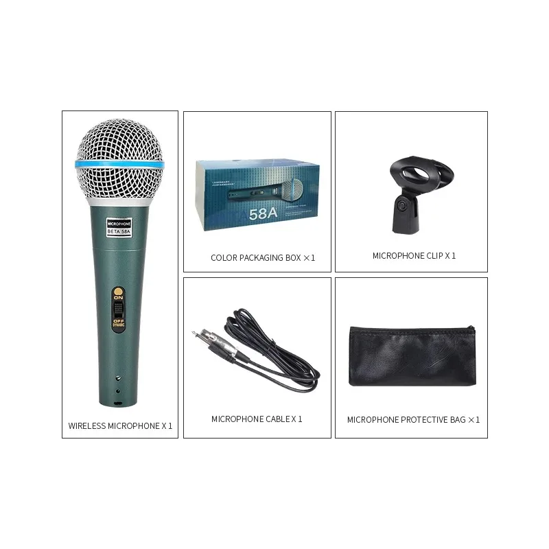 BETA 58A Supercardioid Dynamic Microphone For Stage Singing Professional Wired Microphone for Shure Karaoke BBOX Recording Vocal