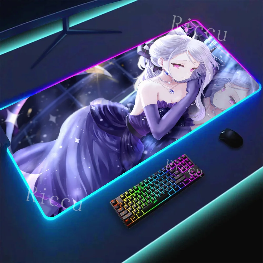 

RGB B-Blue Archive PC E-Sports Sorasaki Hina Mouse Pad Gamer Accessories Keyboard Table Mat Company Gaming Laptop Desk Mousepad