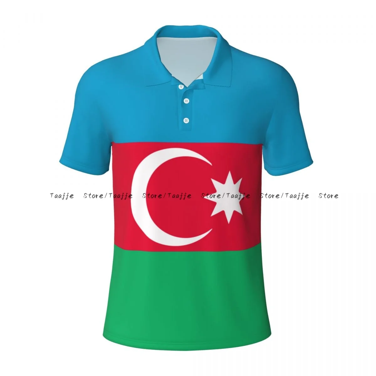 Azerbaijan Flag Polo Shirt Men Summer Shorts Sleeve Men Tee Shirt