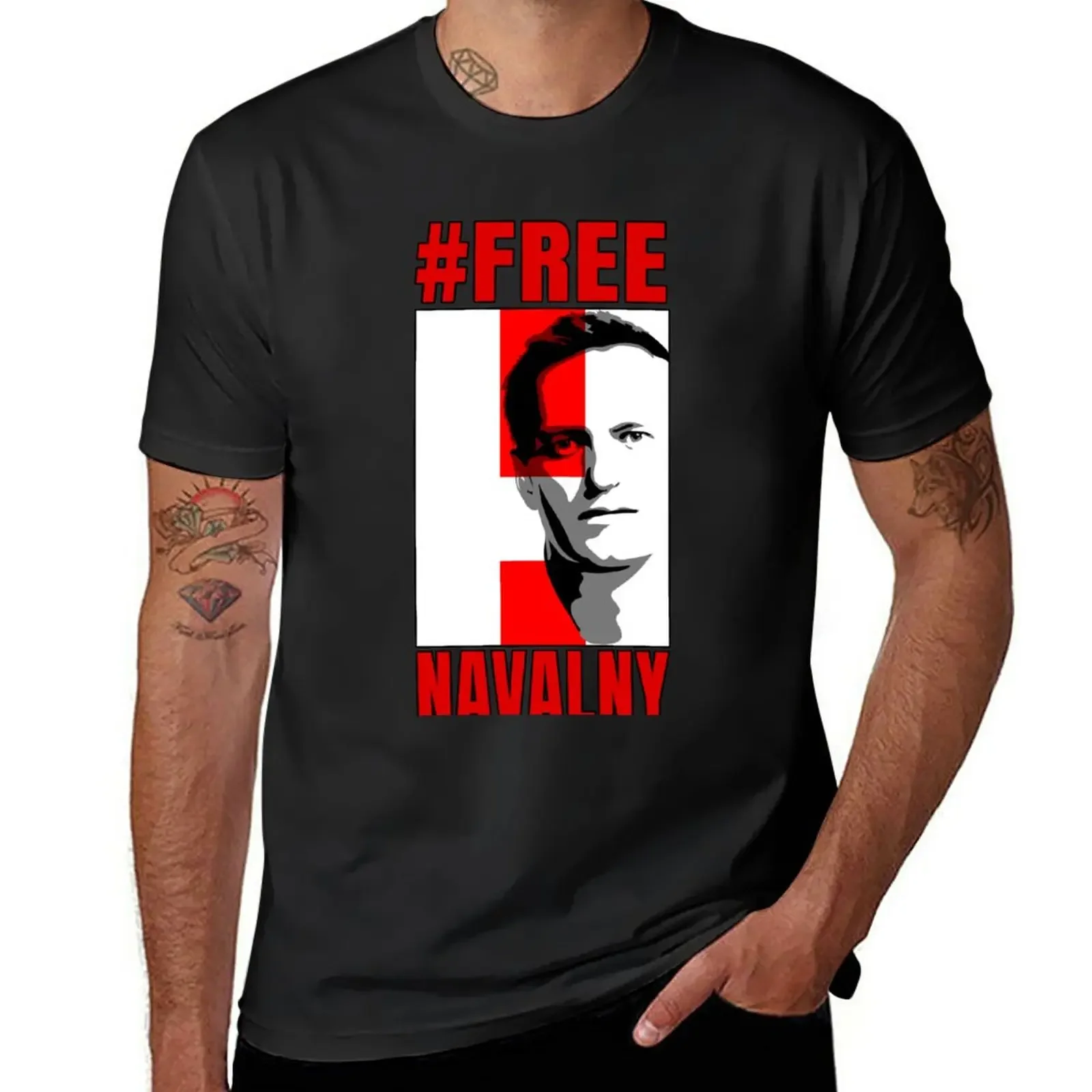 Free Navalny T-Shirt vintage clothes customizeds plain t shirts men