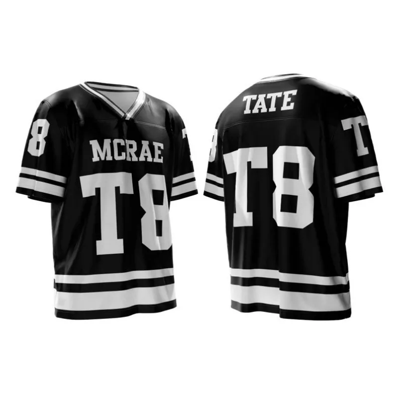

Tate McRae Jersey Summer Men's and Women's T8 McRae Sportswear Football Jersey V-Neck T-Shirt Fashion y2k Top