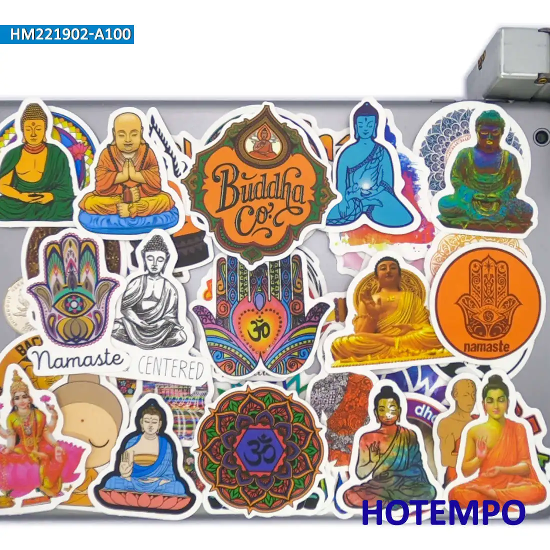 20/30/50/100Pieces Buddha Chakra Namaste Art Graffiti Buddhism Stickers for Notebooks Luggage Bike Car Phone Laptop Sticker Toys