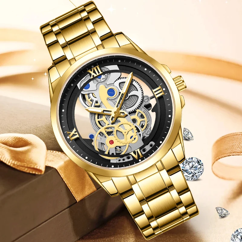 LIGE 2023 New Gold Watch Women Top Brand Luxury Creative Women Watches Fashion Waterproof Quartz Chronograph Relogios Feminino