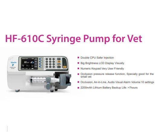 Wondfo HF-610C Syringe Pump for Vet Pet Clinic Veterinary Equipment Safer Injection