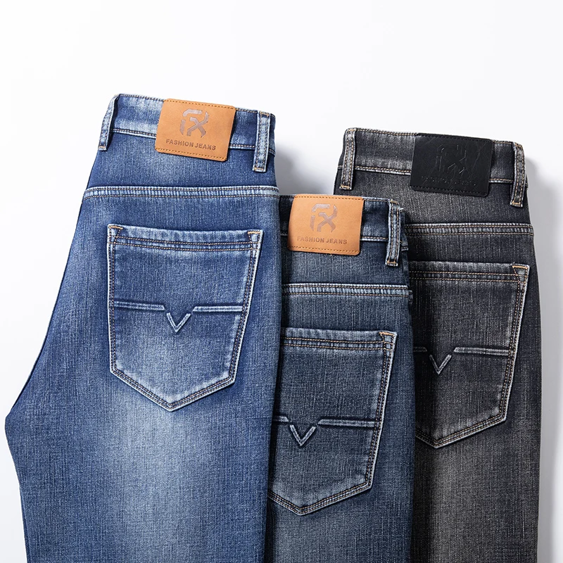 2025 موضة الأعمال السراويل الرجعية الكلاسيكية سراويل جينز الشتاء عادية تمتد جينز ضيق الرجال الصوف الجينز الدافئة العلامة التجارية 36 38 40 #1