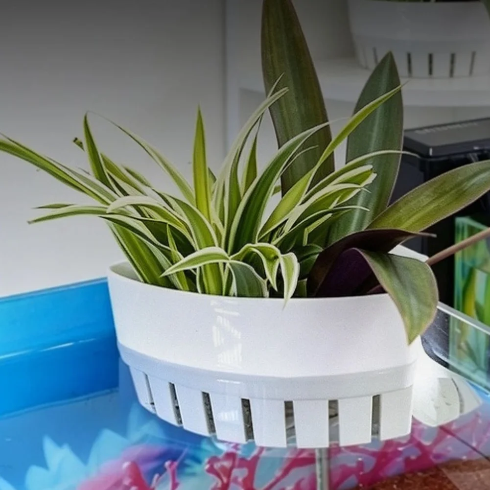 8Pcs Aquarium Corner Plant Pot Hanging Holder For Fish Tank Water Permeable PP Plastic Aquatic Moss Decor Garden Accessories
