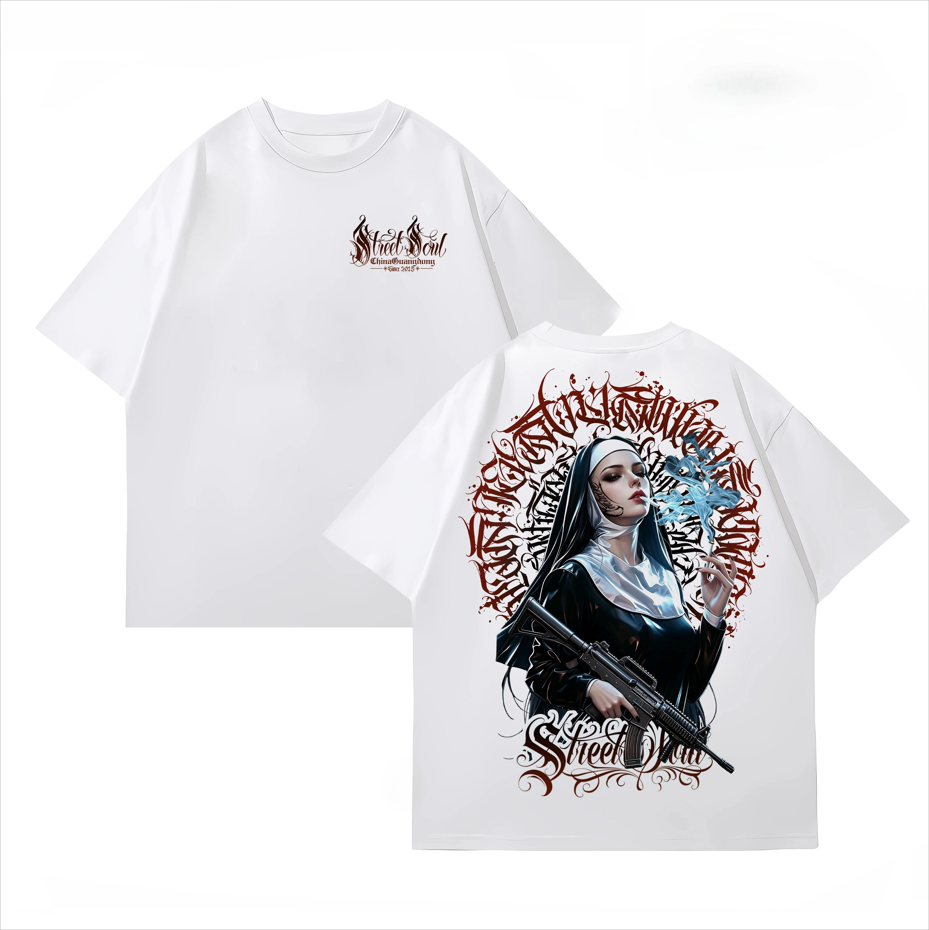 Street Style American Hip Hop Style Black Short Sleeve T-shirt Men Street Printed Letters Loose Heavy Cotton Top
