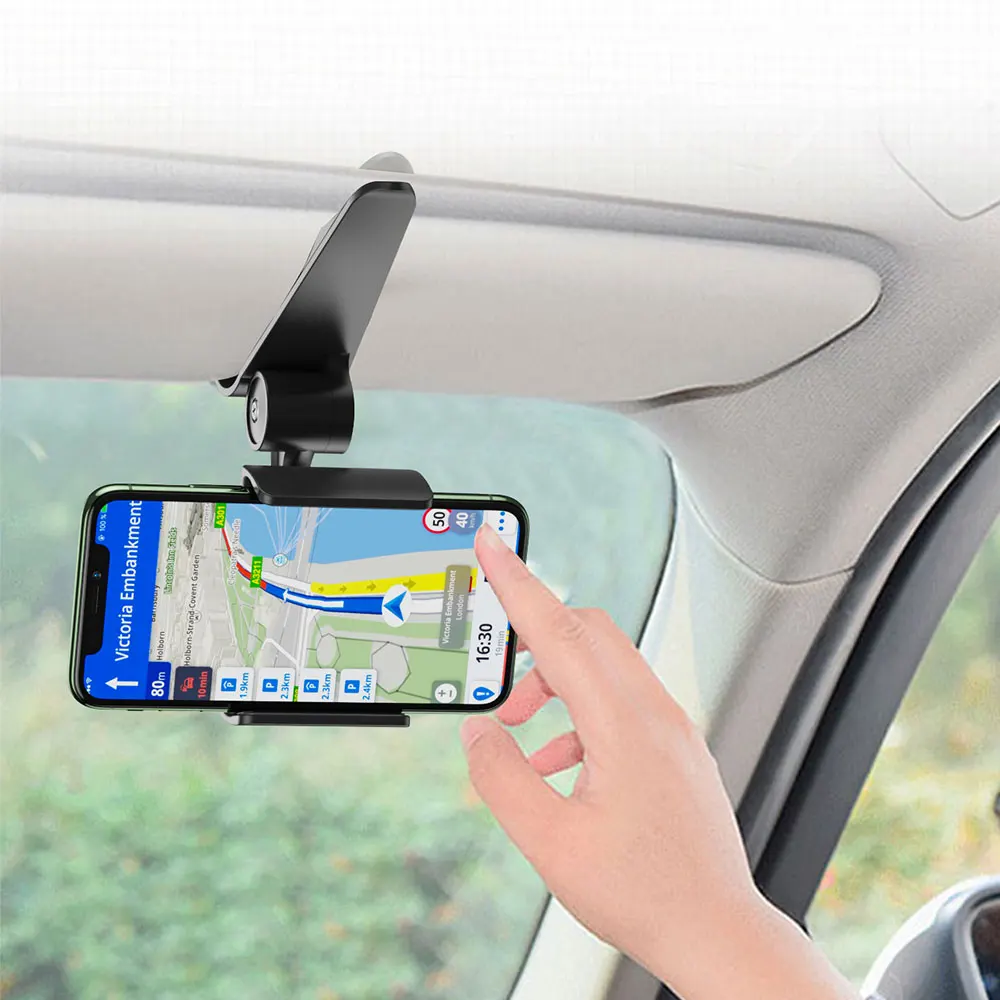 العالمي 360 زاوية قابل للتعديل GPS سيارة كليب الشمس قناع حامل الهاتف الخليوي لمعظم الهواتف الذكية مثل سامسونج Xiaomi هواوي