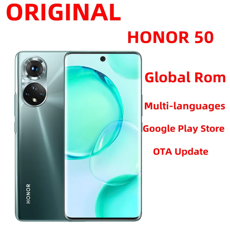 Global Rom Honor 50 5G Mobile Phones Multi Languages Android 11.0 6.57