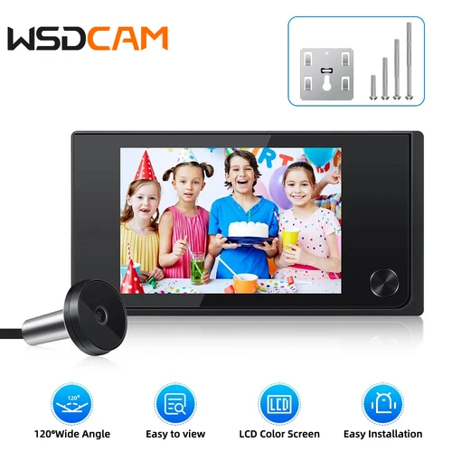 WSDCAM 3,5 pulgadas Video mirilla timbre visor de puerta anillo electrónico timbre cámara Video-ojo Monitor de seguridad para el hogar al aire libre