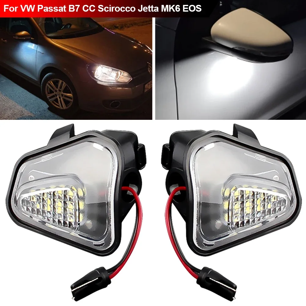 1 زوج Canbus الجانب مرآة البركة أضواء ل Volkswagen VW باسات B7 EOS CC شيروكو جيتا ترحيب مصباح مرآة ضوء ل باسات CC