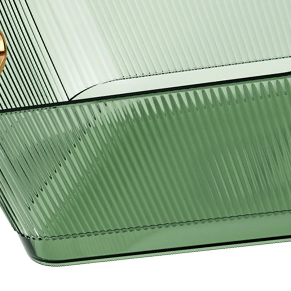 Transparent Desktop Storage Basket Multipurpose Large Capacity Acrylic Storage Bin Green Space-Saving Acrylic Storage Basket