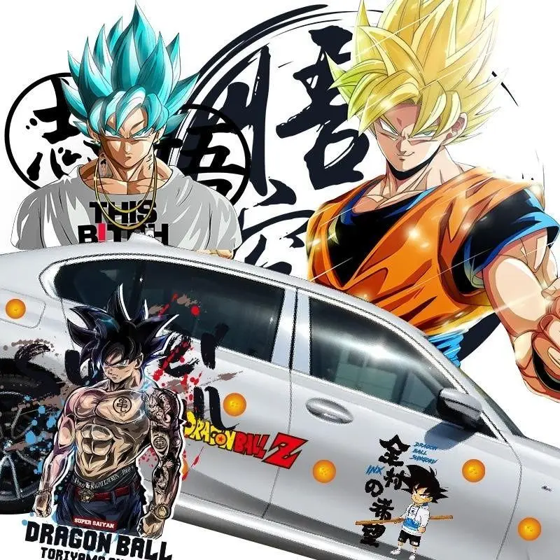 

Dragon Ball Car Stickers Car Body Decoration Car Clothing Scratches Cover Cartoon Son Goku Gogeta Car Accessories Sticker Gift