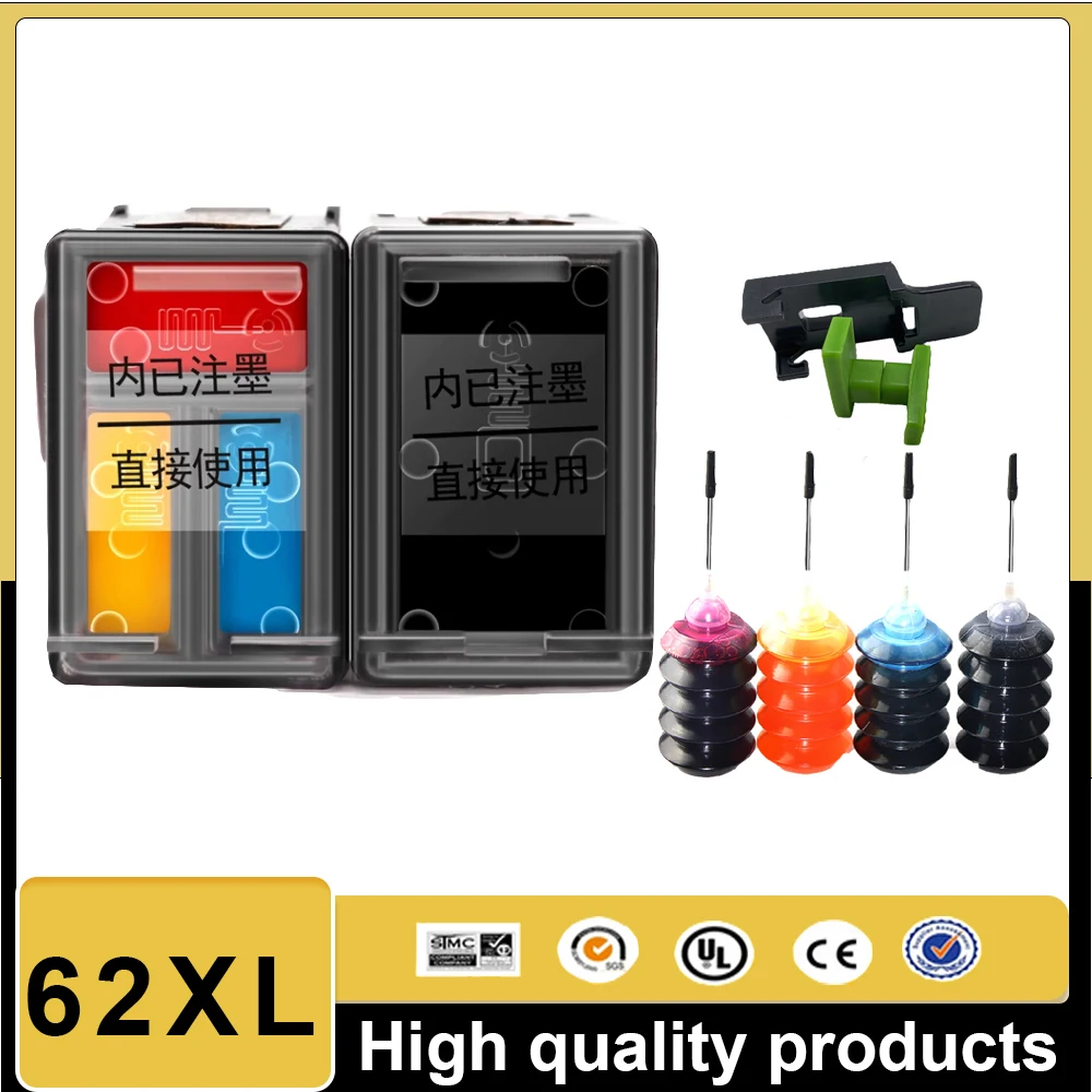 62XL Replacement for HP 62 XL for hp62 Ink Cartridge for Officejet 200 200c 250 250c 258 5740 5742 5745 5746 8040 8045 8000 8005