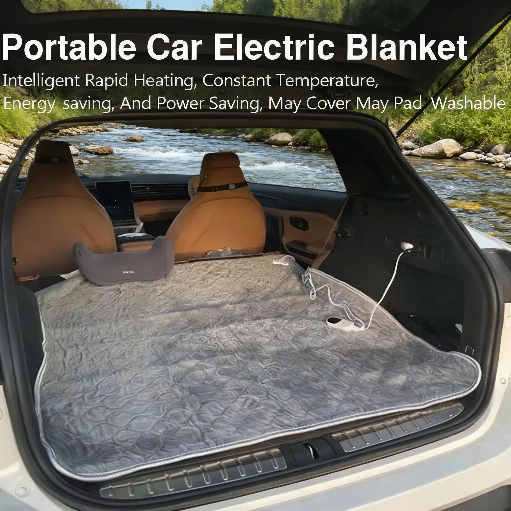 12V Electric Heated Blanket Car Truck RV Travel Thermal Throw Portable Warm Flannel Fleece Mat With Controller Timer