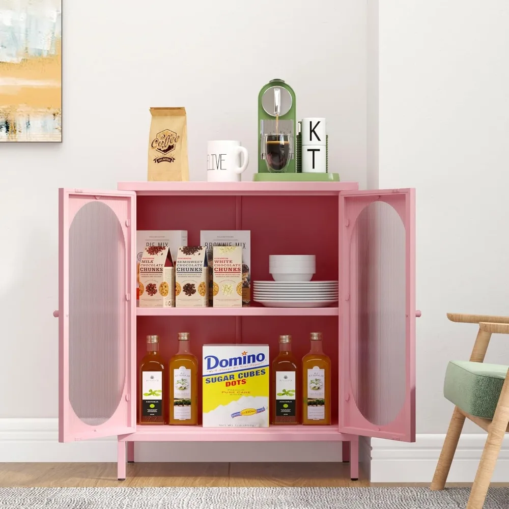 خزانة جانبية معدنية ببابين من الزجاج الشفاف لغرفة النوم وغرفة المعيشة والردهة والمنزل والفندق والمكتب والمرآب #5