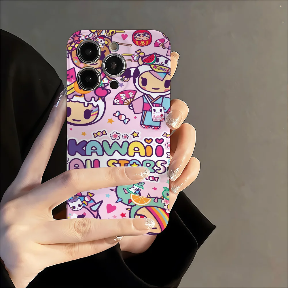 العصرية العلامة التجارية T-tokidokis الكرتون لطيف جراب هاتف آيفون 17 16 15 14 13 12 11 زائد برو ماكس ثقب دقيق صغير مطابقة فيلم Co #4