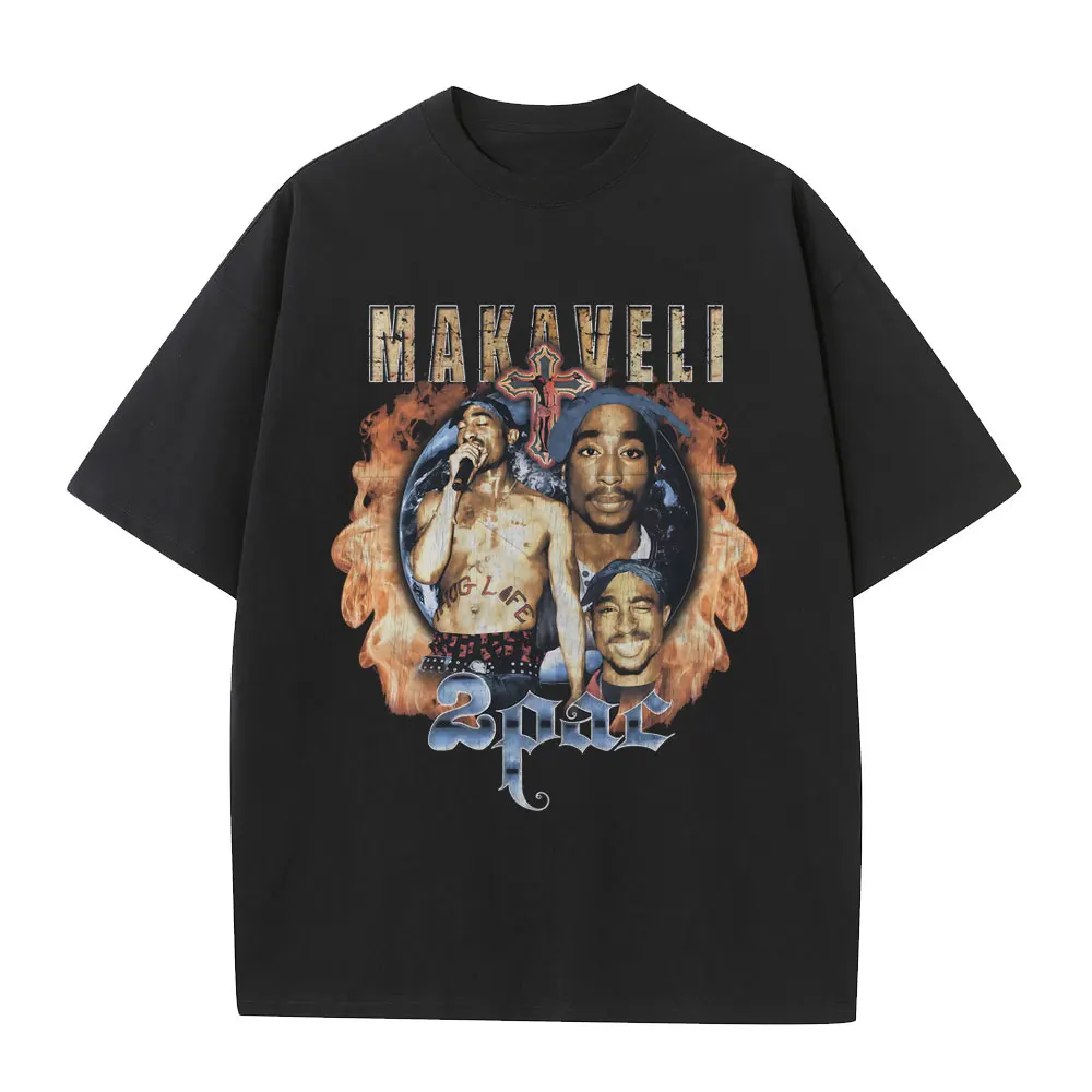 

Awesome Rapper Tupac 2pac Graphic T-shirt Men Women Hip Hop Fashion Vintage T Shirts Male Casual Oversized T Shirts Streetwear