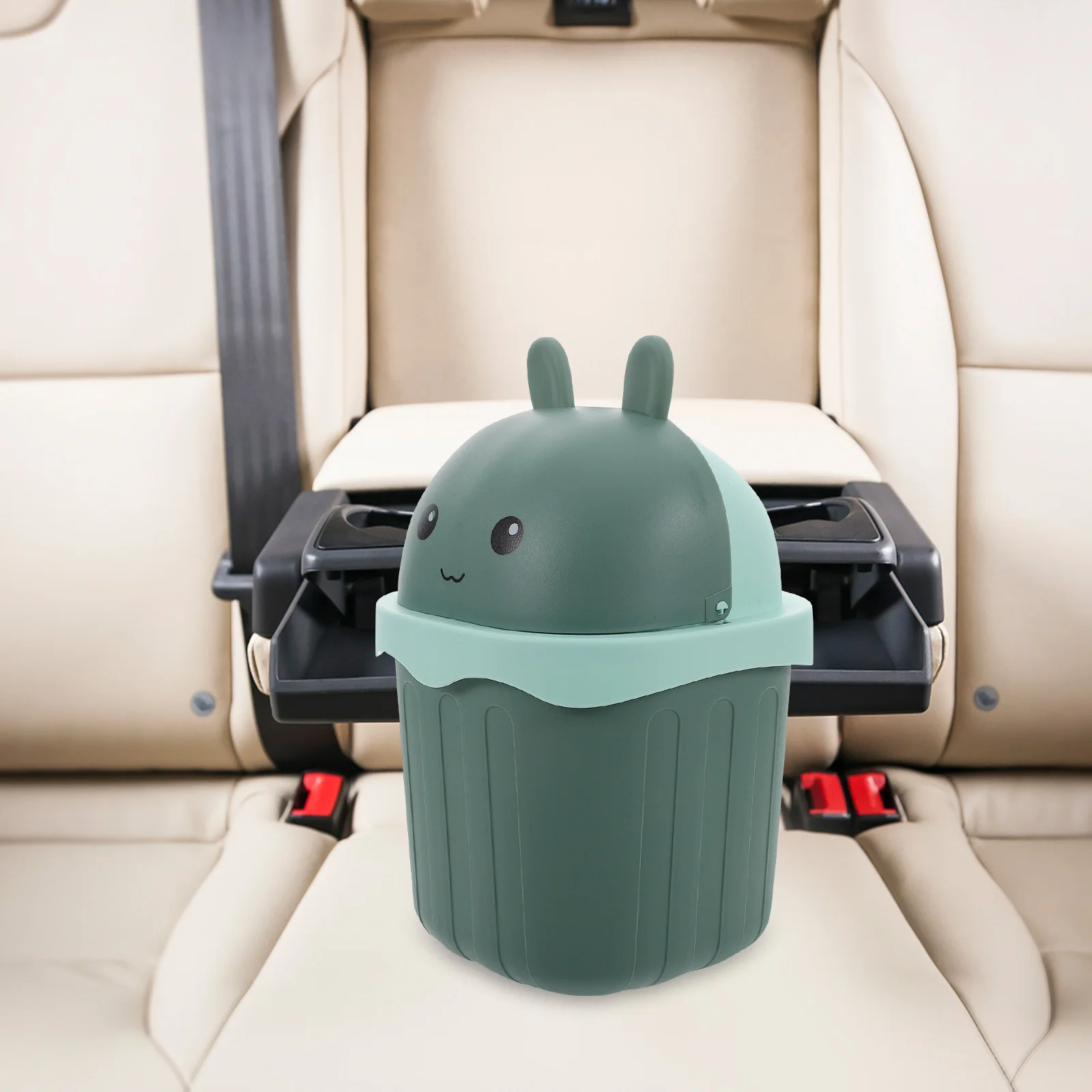 

Cute Mini Desktop Trash Can Cartoon Garbage Bin Plastic Waste Container Sundry Storage Box for Office Kitchen Car Adorable RV