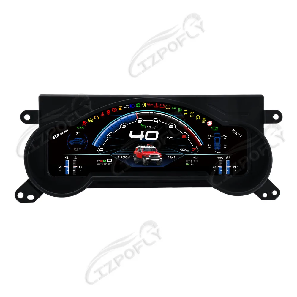 

Car Digital Cluster Dashboard For TOYOTA LAND CRUISER FJ 2007-2022 Auto Instrument Meter Screen TPMS Head Unit Virtual Cockpit