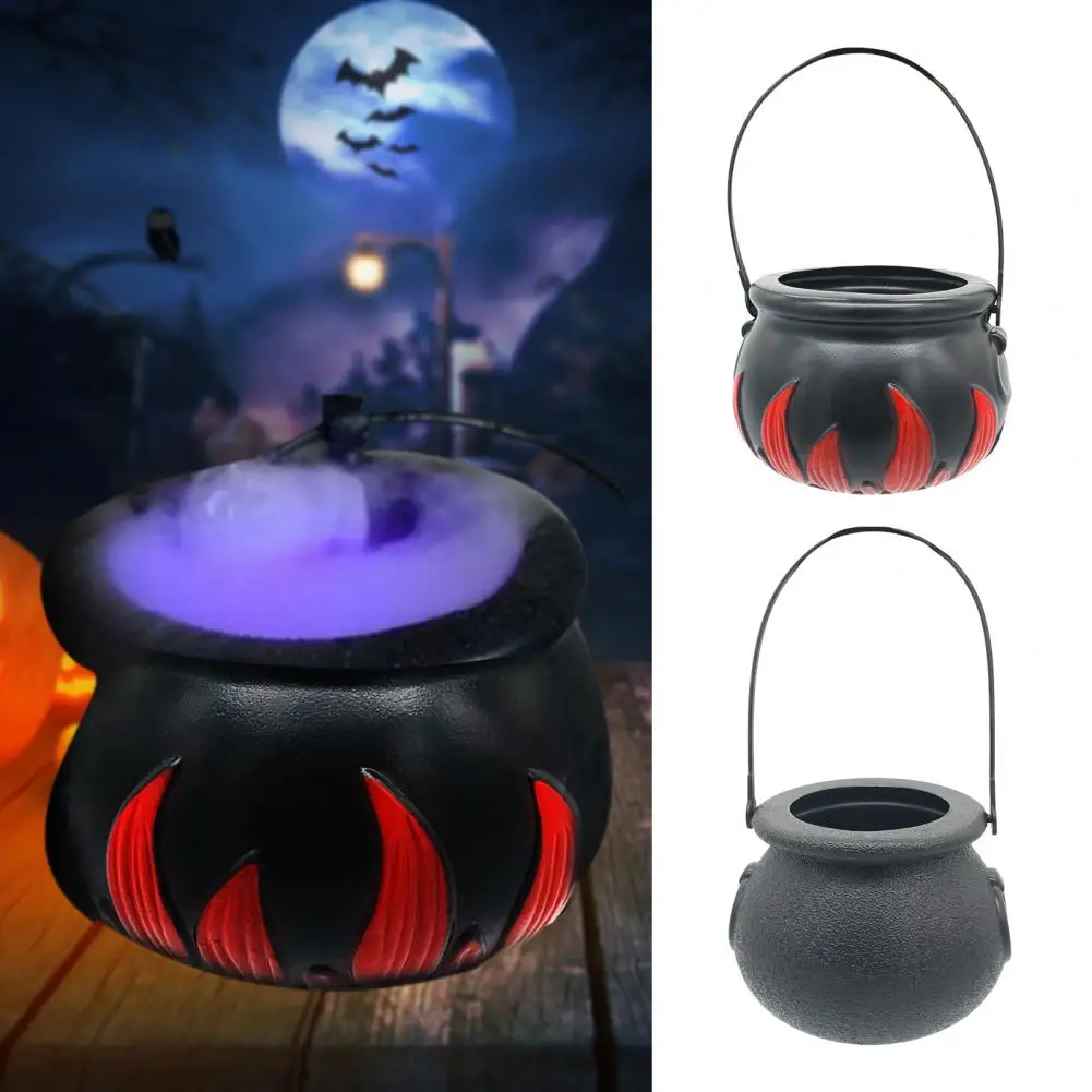 2023 Halloween Witch Pot Mist Maker Fogger 12 LED Air Humidifier Decor Mist Maker for Christmas Halloween Prop Aquarium Sink