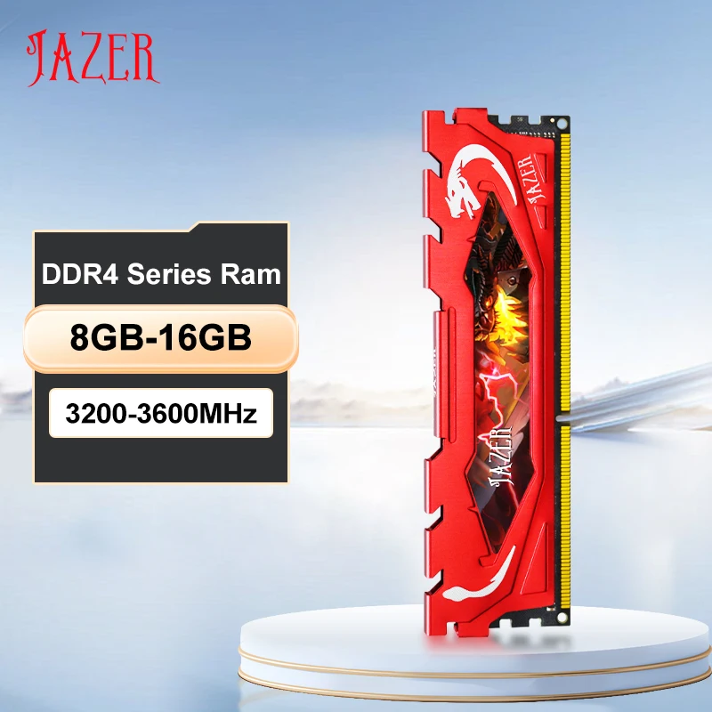 JAZER Ram DDR4 16GB 8GB 3200MHz 3600MHz Desktop Gaming Memory Support Motherboard DDR4 Memory