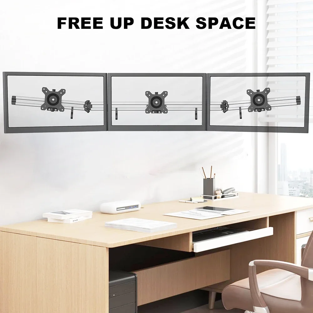 32-Inch 3-screen aluminum alloy triple monitor ledge