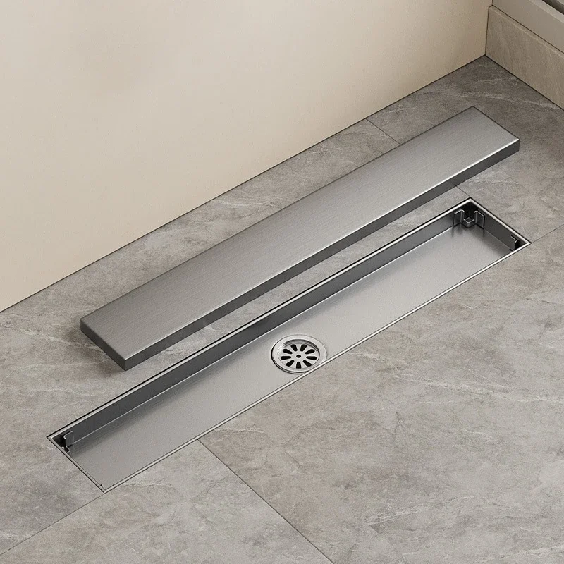 304 stainless steel floor drain, hotel shower room long deodorant floor drain, can be inlaid with tiles