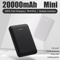 20000mAh Portable Mini Power Bank Charger USB Fast Charging External Battery Pack For Heating Vest Jacket Scarf Socks Gloves