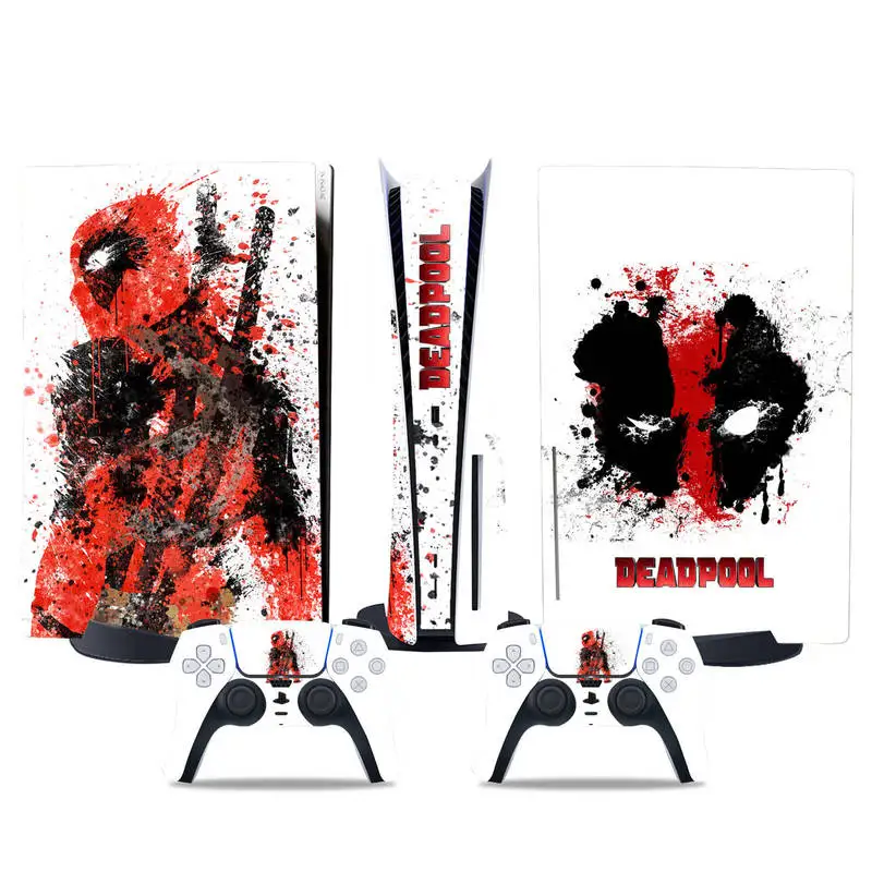 Ps5 Deadpool Console Full Body Skin Sticker Controller Sticker Protective Film Personalized Fashion Decal For Adult Gamers - view 2