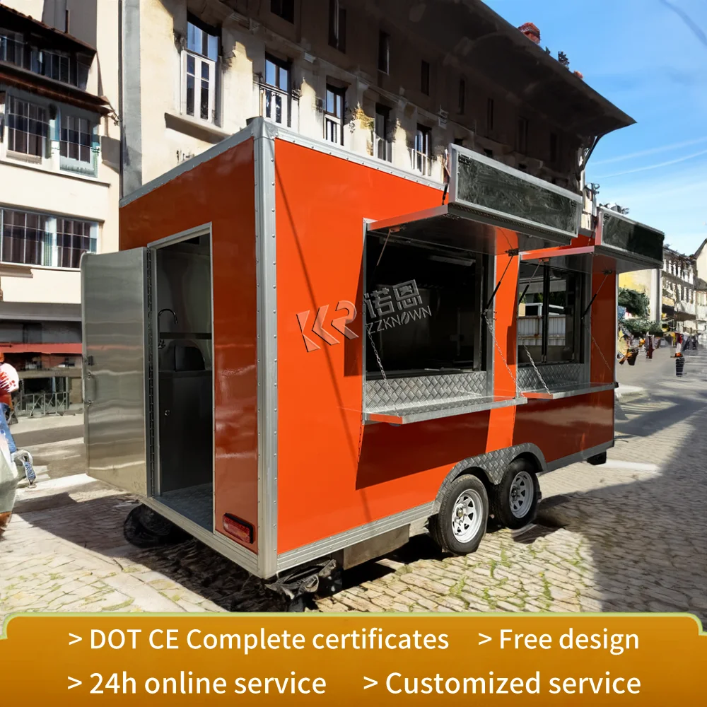 Camion alimentare mobile personalizzato per gelato in acciaio inossidabile con prezzo di fabbrica 2025 Camion alimentare standard europeo con certificazione DOT