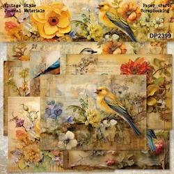 Panalisa-Pack de cartes de paupières en papier à motifs d'oiseaux de style vintage, artisanat léger, scrapbooking, taille A5, 8 feuilles