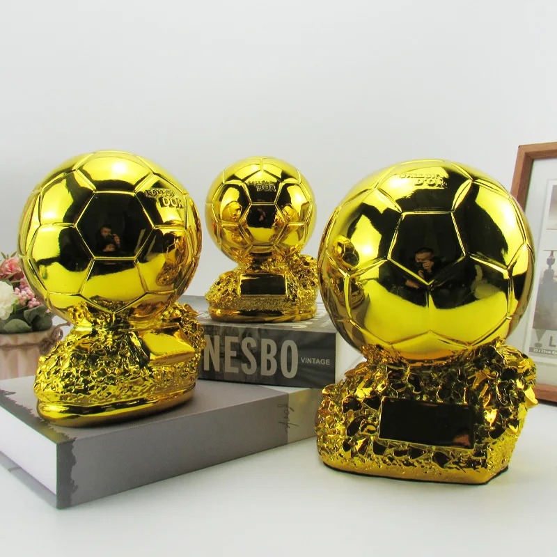 15/20/25cm Soccer Trophy Golden Ball Golden Ballon Football Excellent Player Award Competition Honor Reward Spherical Trophy