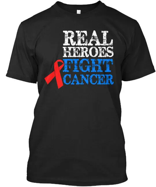 Real Heroes Fight Cancer T-Shirt Made in the USA Size S to 5XLHigh Quality 100%Cotton Short Sleeve