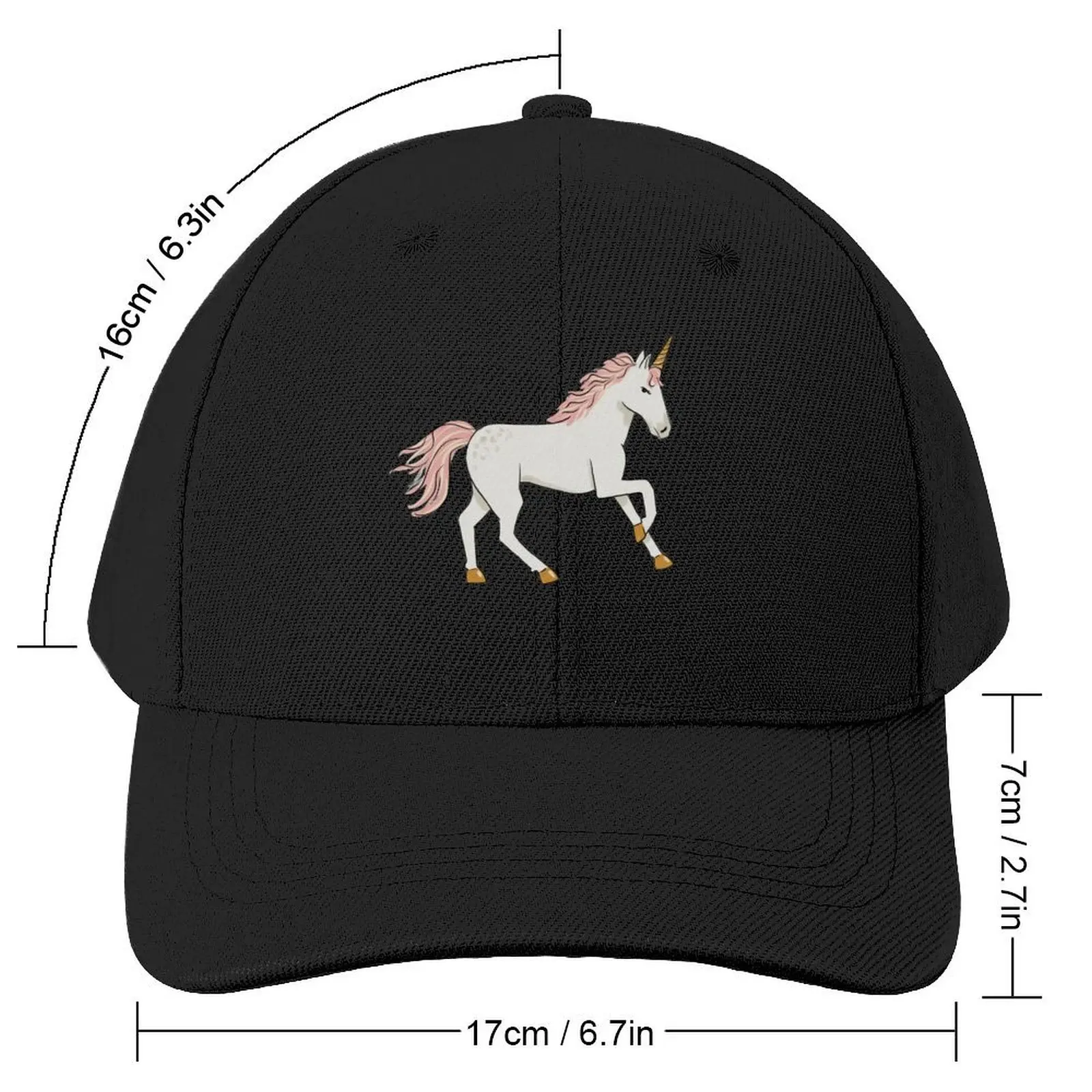 Dashing Unicorn Baseball Cap Fashion Beach tea Hat Big Size Hat black Golf Men Women's